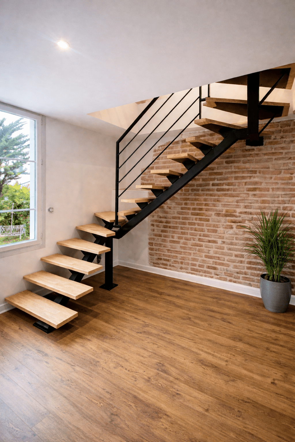 Escalier métal noir